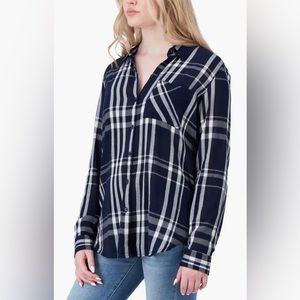 Lucky Brand Plaid Gauze Button-Up Shirt